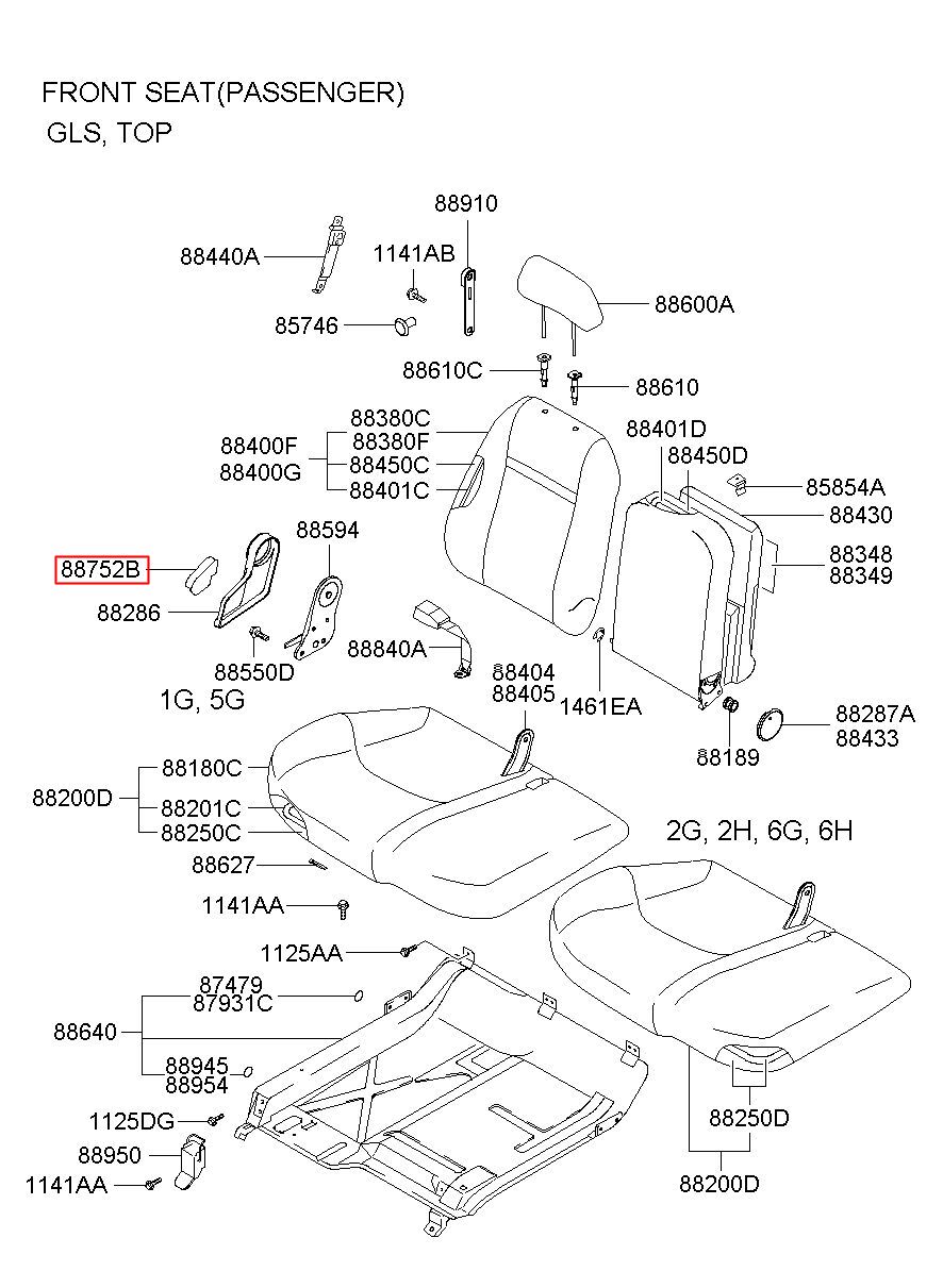 ÖN KOLTUK AYAR DÜĞMESİ SAĞ  88283-4F000 HMC
